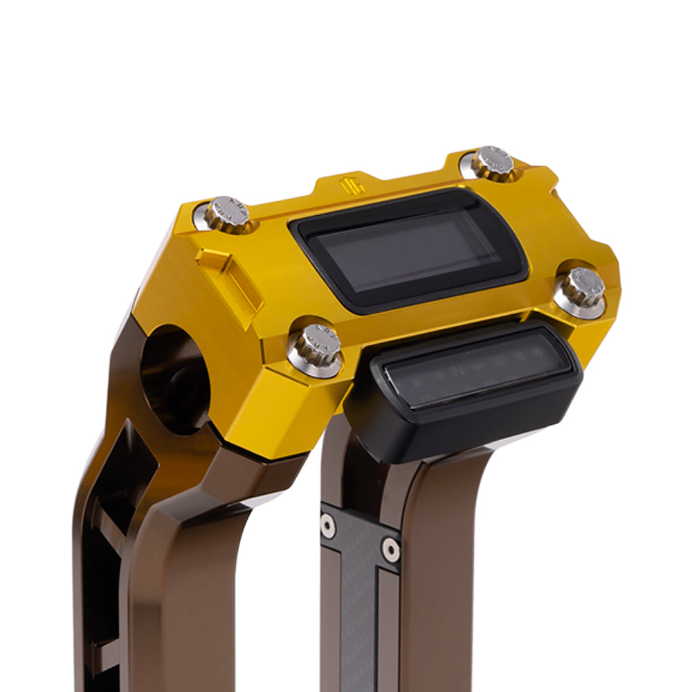 OG Gold Performance Digital Gauge Top Clamp on OG Bronze Performance Riser Legs
