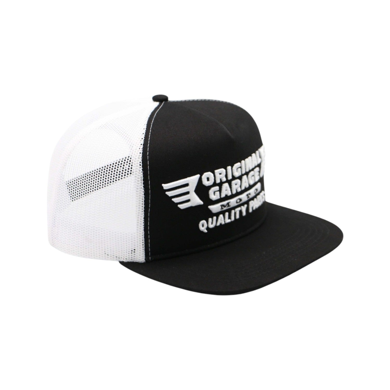 Casquette de camionneur blanche/noire OG Quality Parts