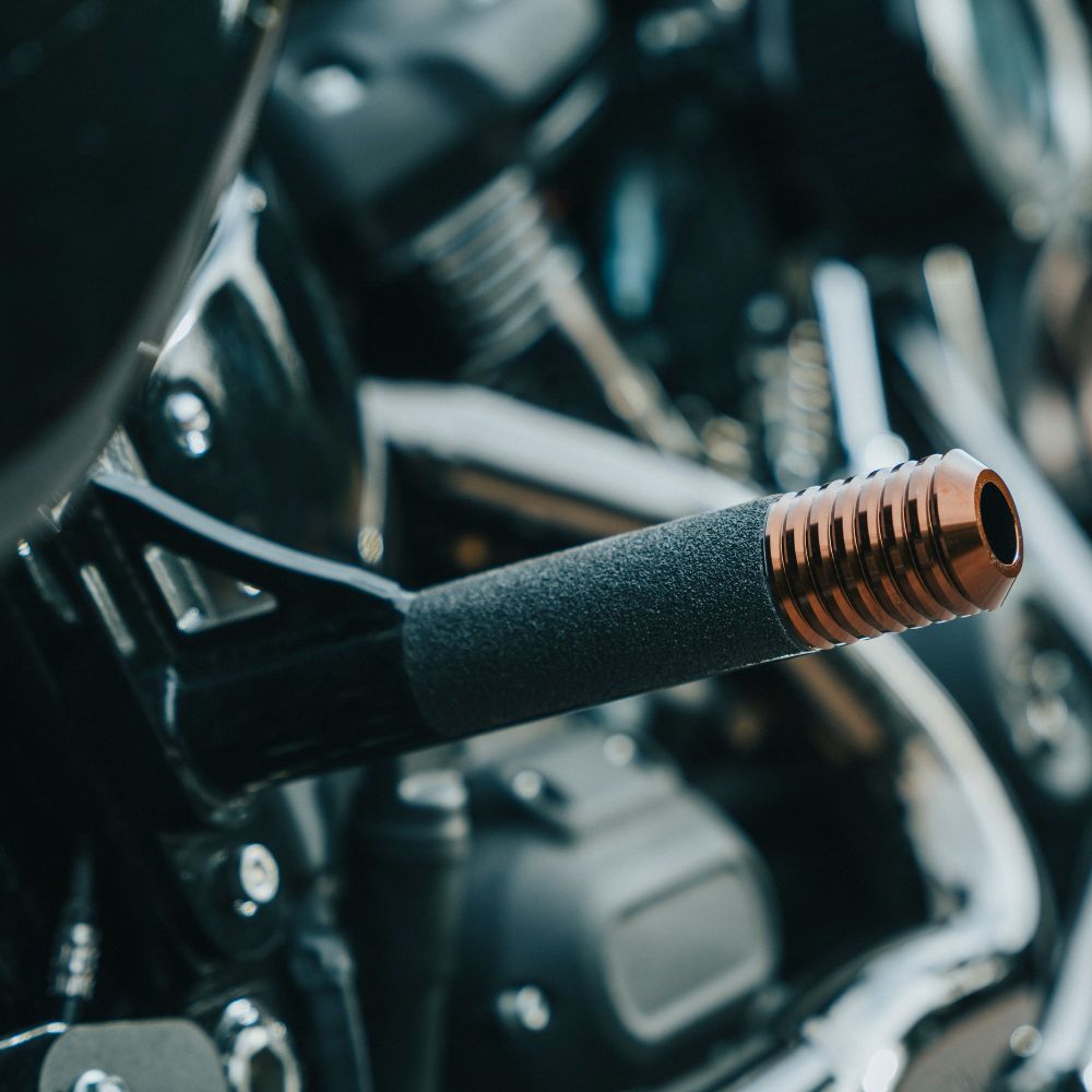 OG Rear Crash Bar for Harley-Davidson M8 Softail Bronze On Black installed on 2024 Harley-Davidson FXLRST Low Rider ST