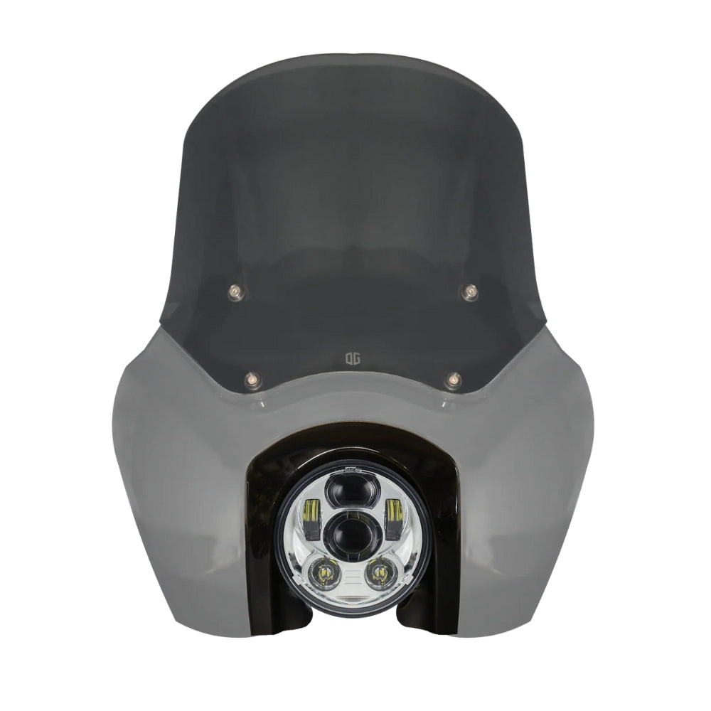 Original Garage Moto Softail Low Rider S Complete T-Sport Fairing Kit - Billiard Gray - 5.75 LED Chrome