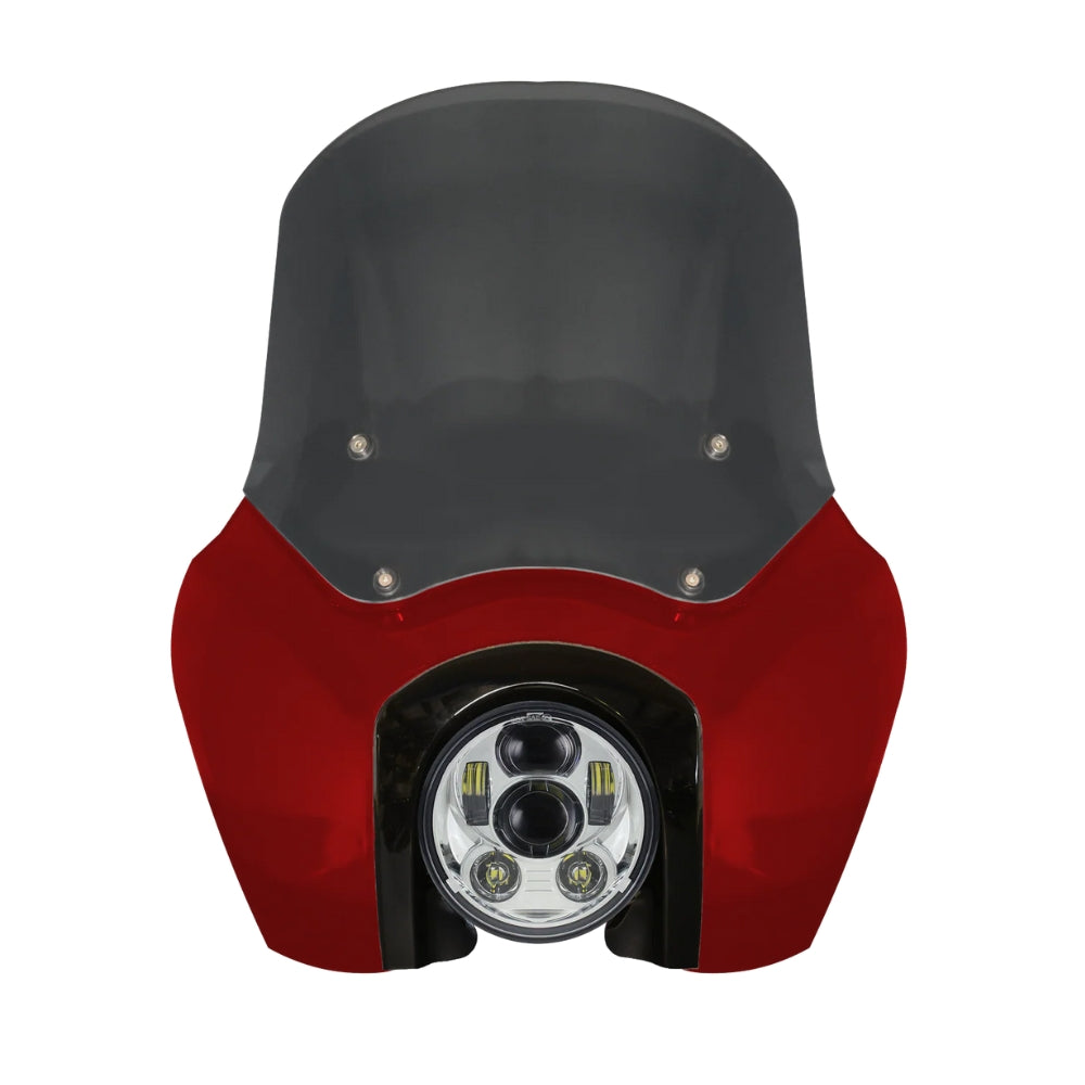 Original Garage Moto Softail Low Rider S Complete T-Sport Fairing Kit - Brilliant Red - 5.75 LED Chrome