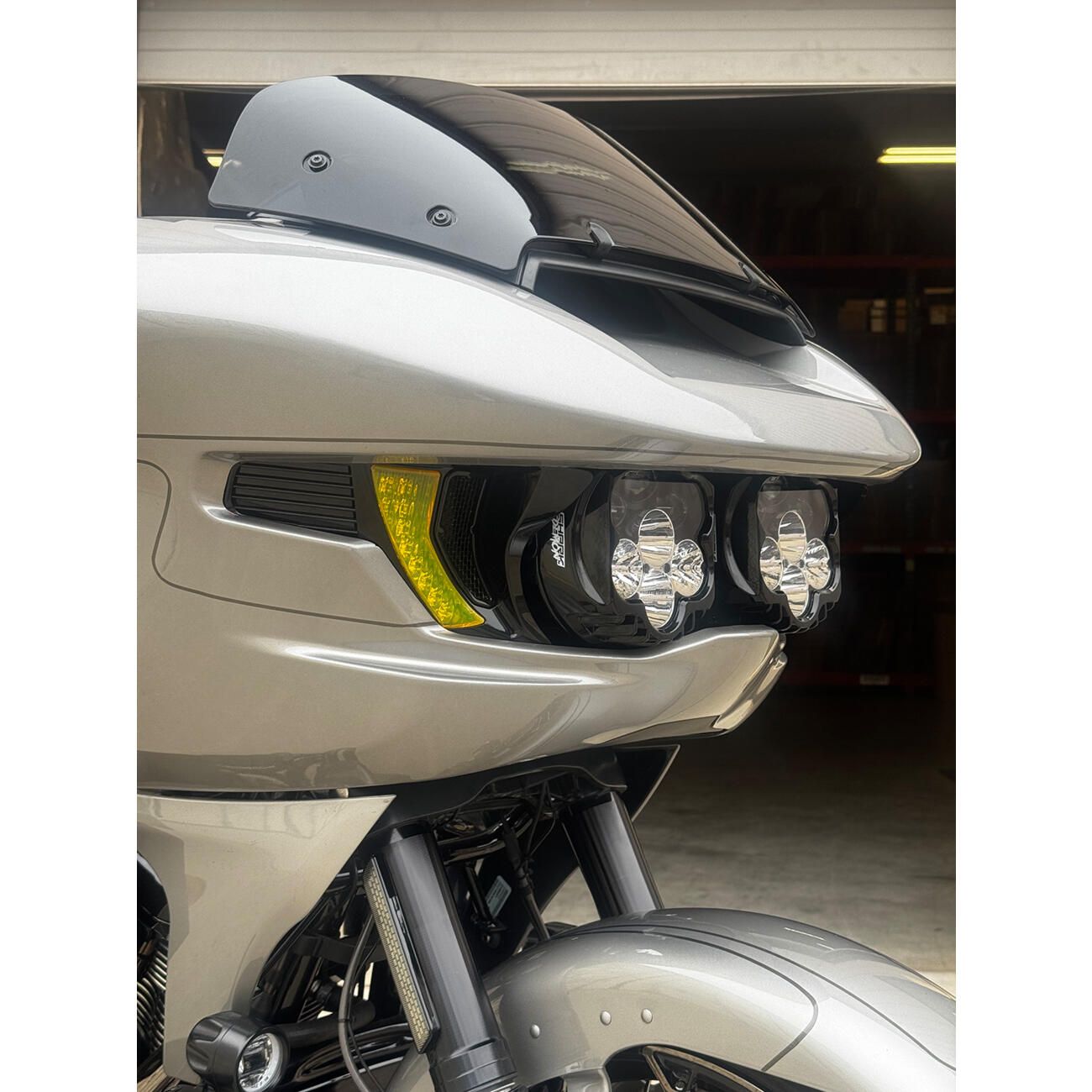 Road Glide Front Turn Signal Vent Upgrades for 2024-Up Shark Demon® LED Headlight Kit - Yellow installed on 2024 CVO Road Glide