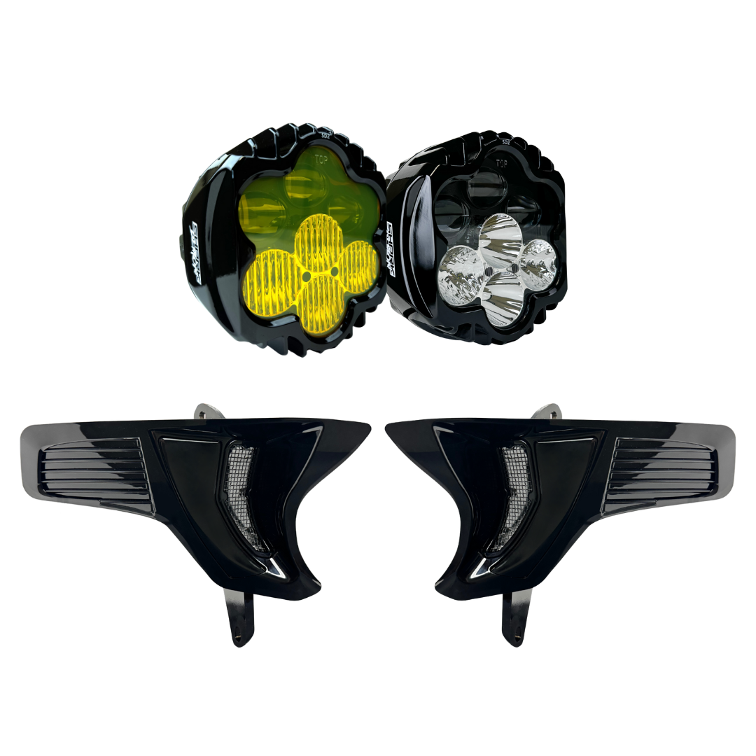 White Yellow Shark Demon® 2 Performance LED Headlight Kit for 2024-Up Road Glide 