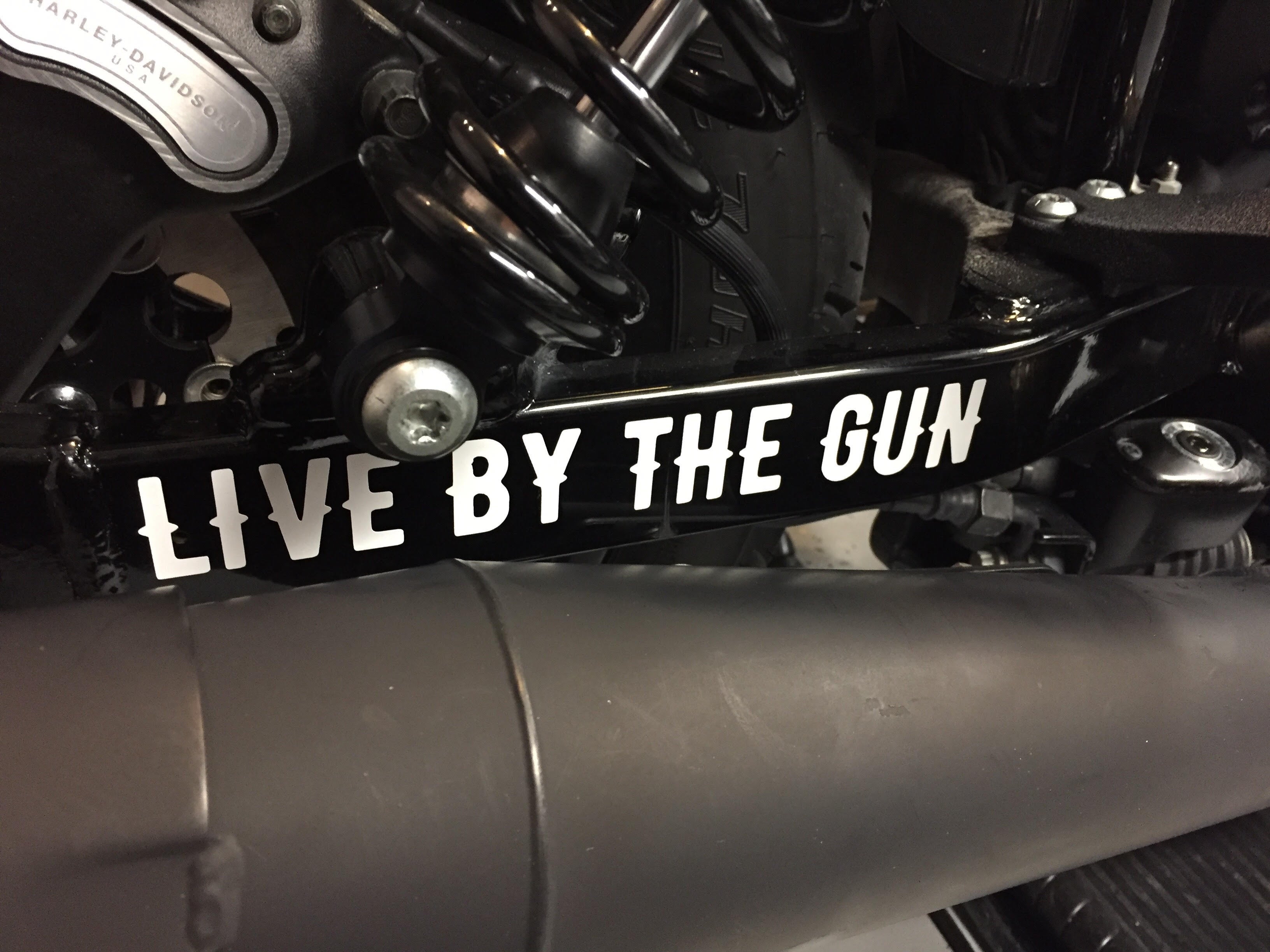 OG Moto Live by the gun swingarm sticker - Original Garage Moto