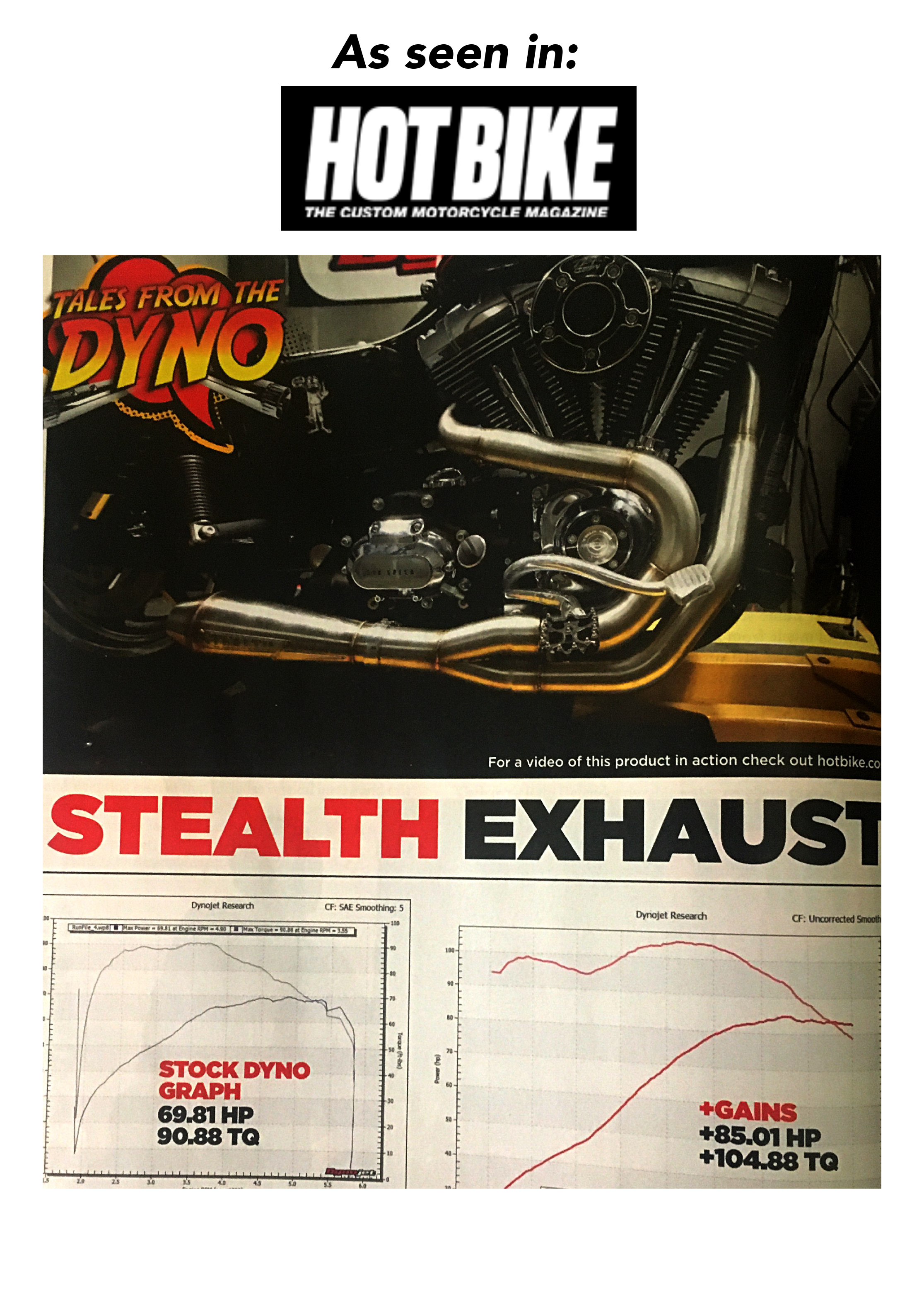 Stealth Pipes 06-17 Dyna Exhaust - Dyno - Original Garage Moto